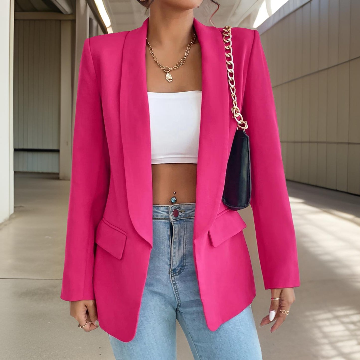 ModeGeist | Stylischer Damenblazer Aus Polyester-Baumwolle
