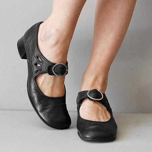 ModeGeist | Orthopädische Vintage-Schuhe mit Runder Zehenpartie