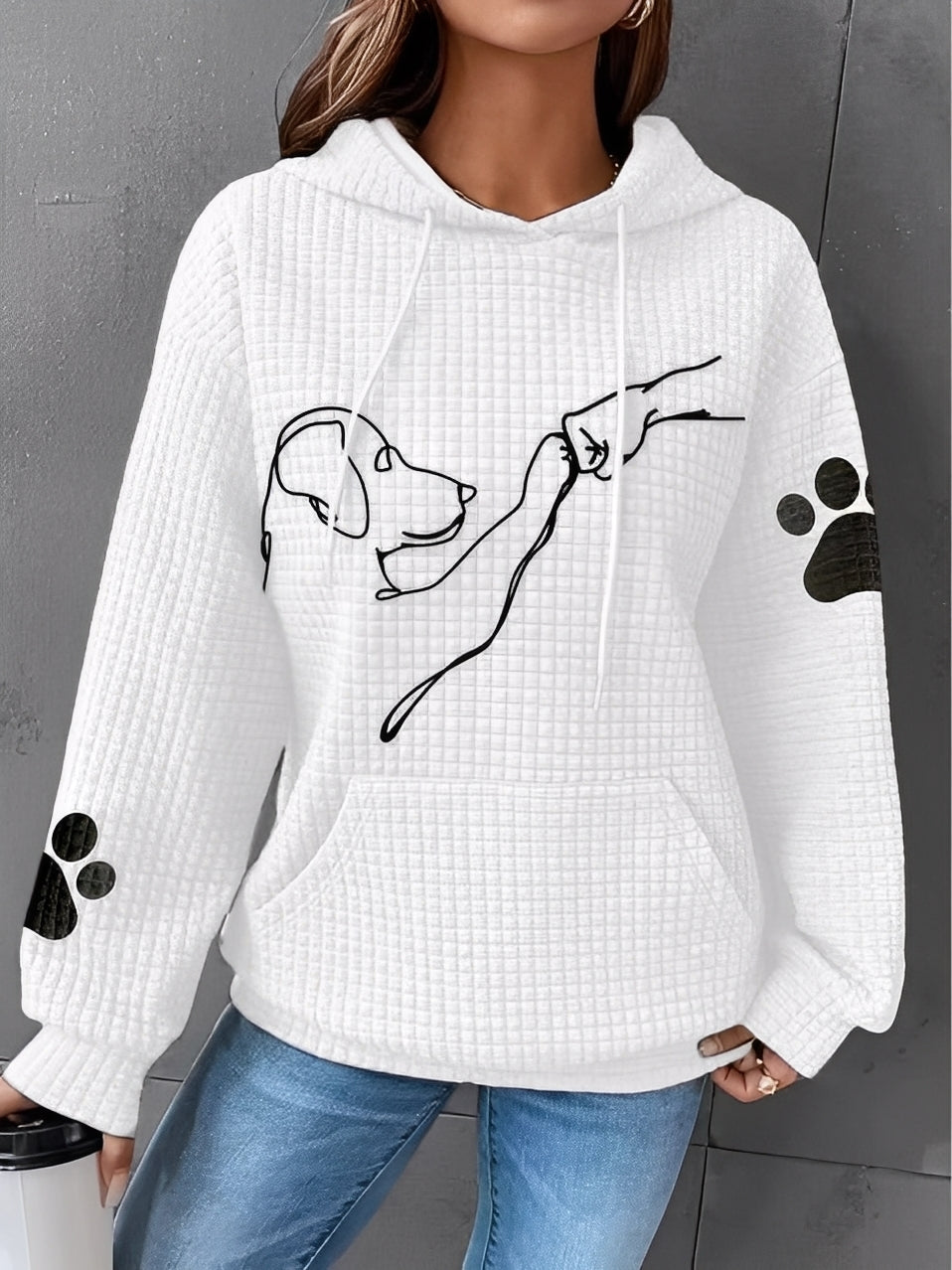 ModeGeist | Bedruckter, Warmer Kapuzensweatshirt für Frauen
