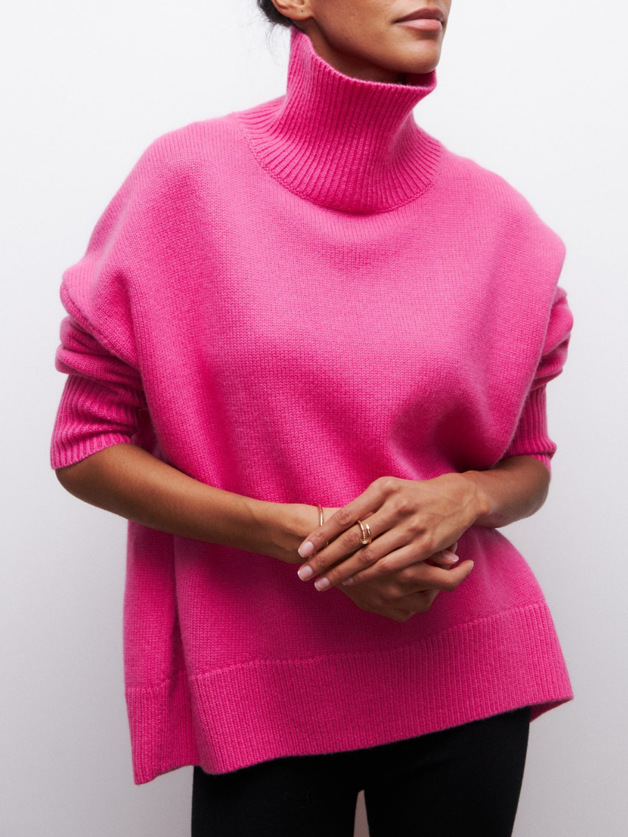 ModeGeist | Modischer Pullover mit hohem Halsausschnitt