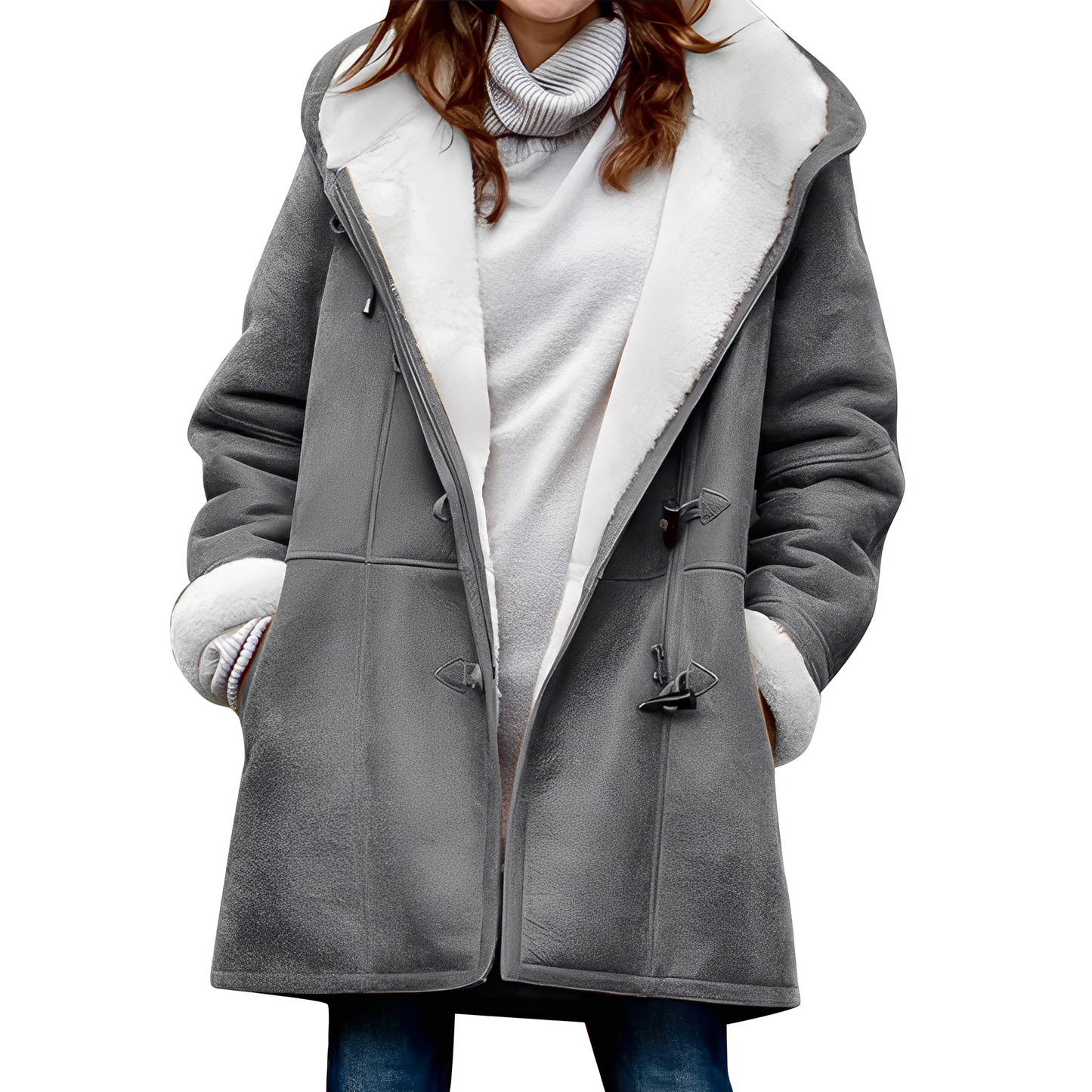 ModeGeist | Lässiger Duffle-Mantel mit Kapuze für Frauen