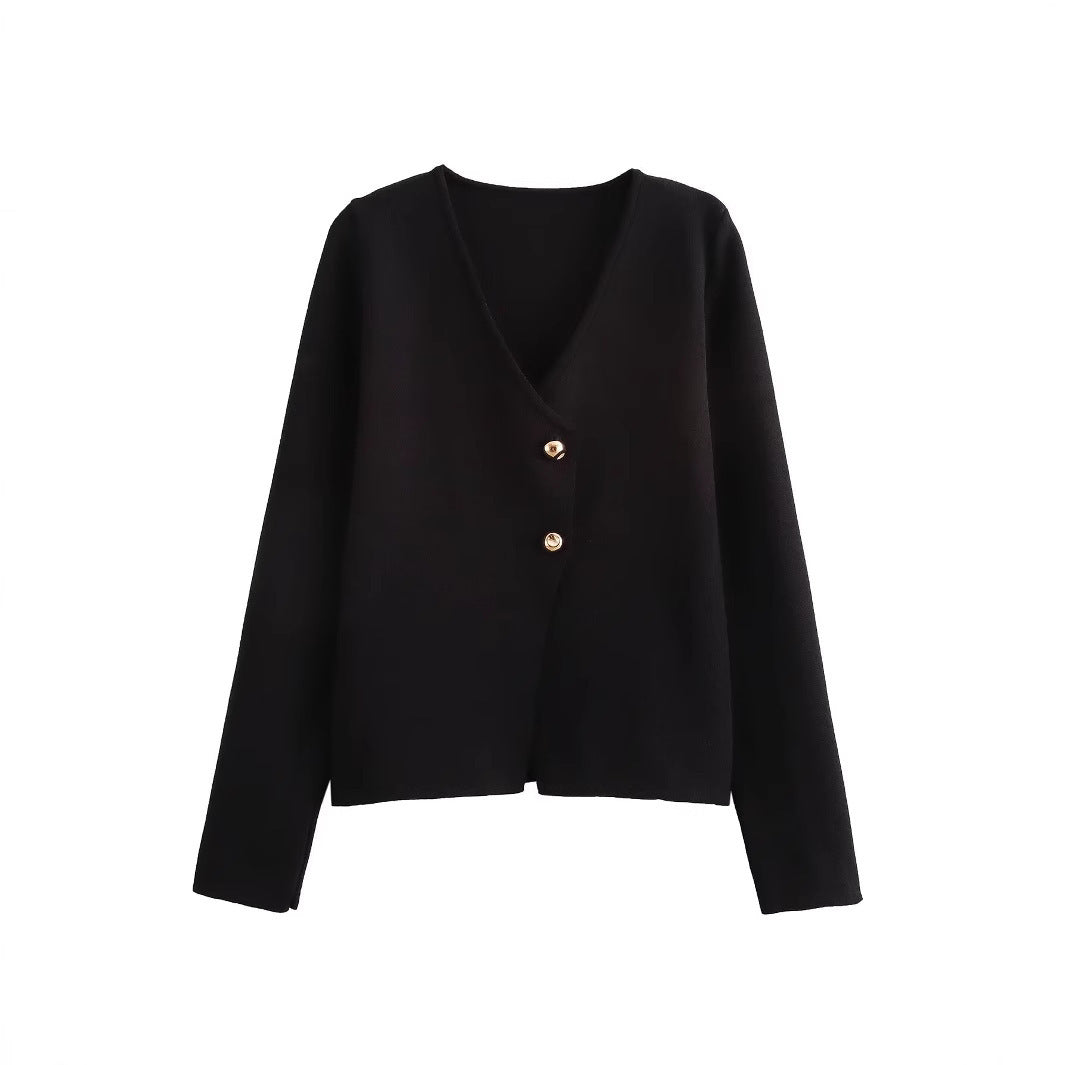 ModeGeist | Einfacher, figurschmeichelnder Strickcardigan für Frauen