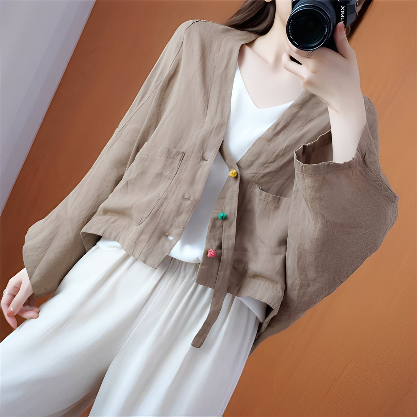 ModeGeist | Locker kurzer Cardigan mit Taschen