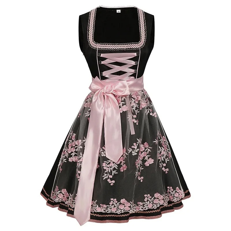 Traditionelles Dirndl für Damen von Fudus mit Blumenstickerei