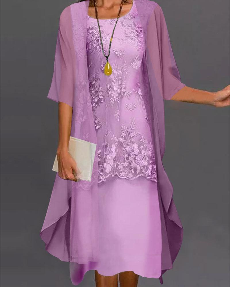 Edles zweiteiliges Chiffonkleid Chona