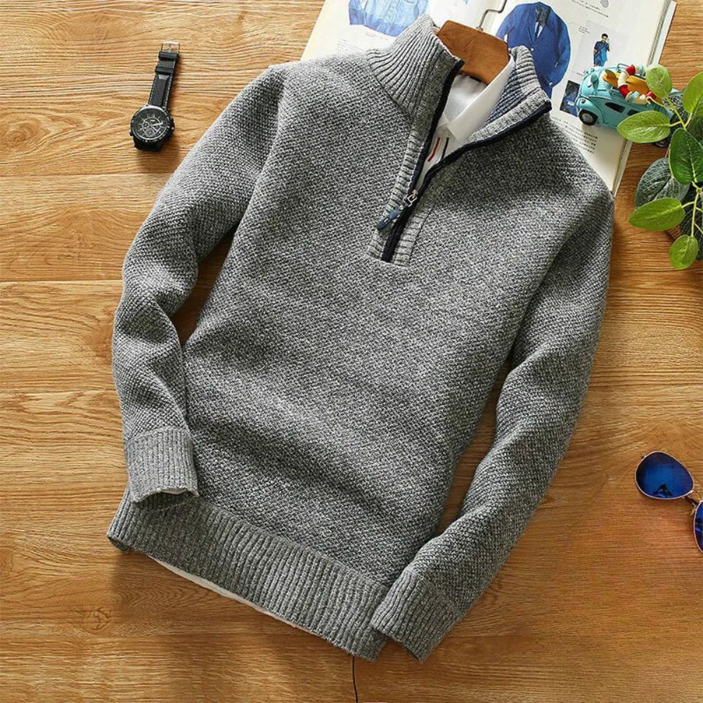 Kuscheliger Samuel Wollpullover mit Reißverschluss