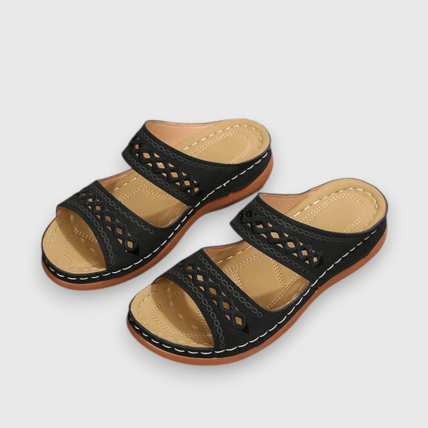 MODEGEIST Damen Sandalen Wide-Fit verstellbare Riemen bequem elegant