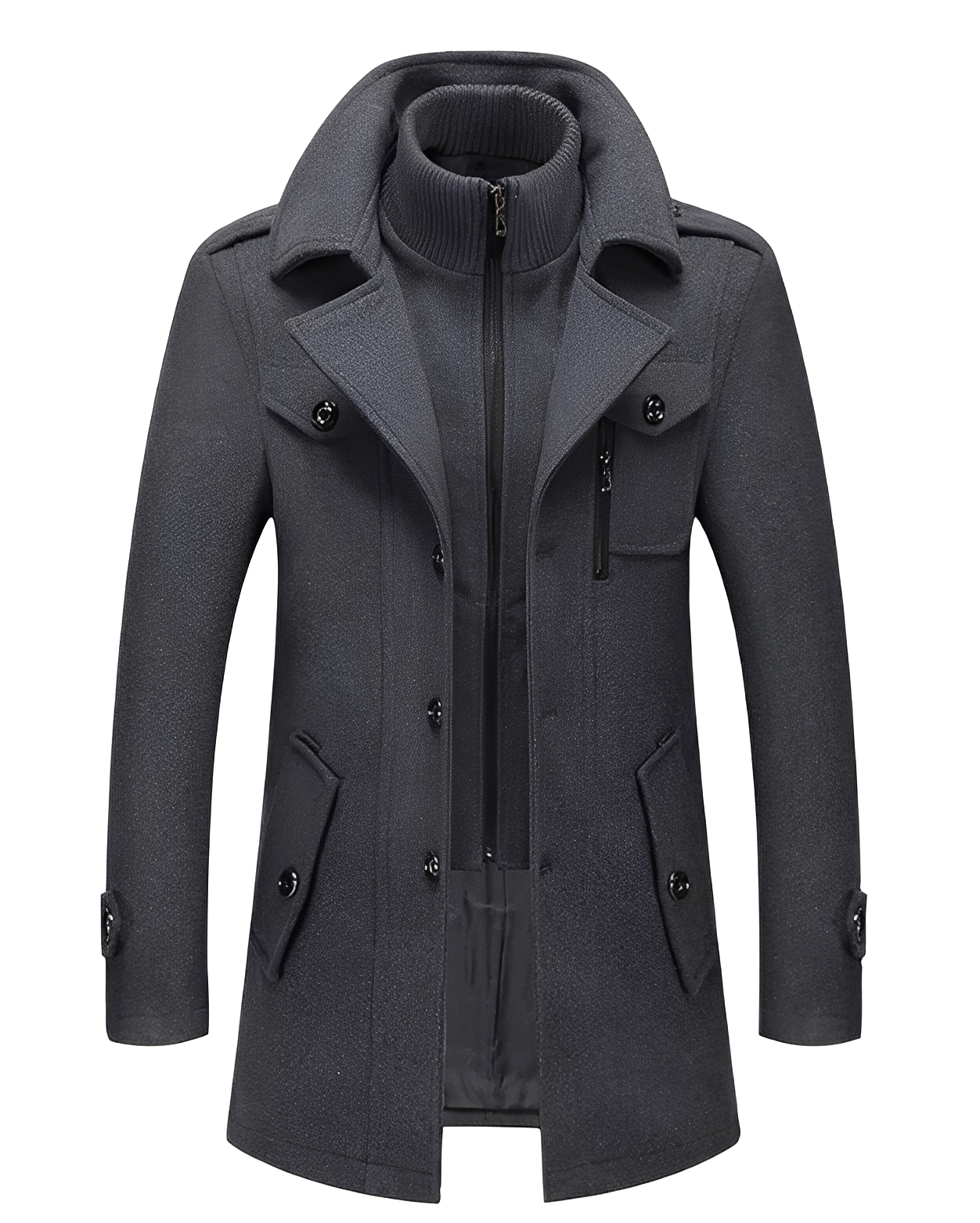 ModeGeist | Stylische Jacke mit doppeltem Kragen für Männer