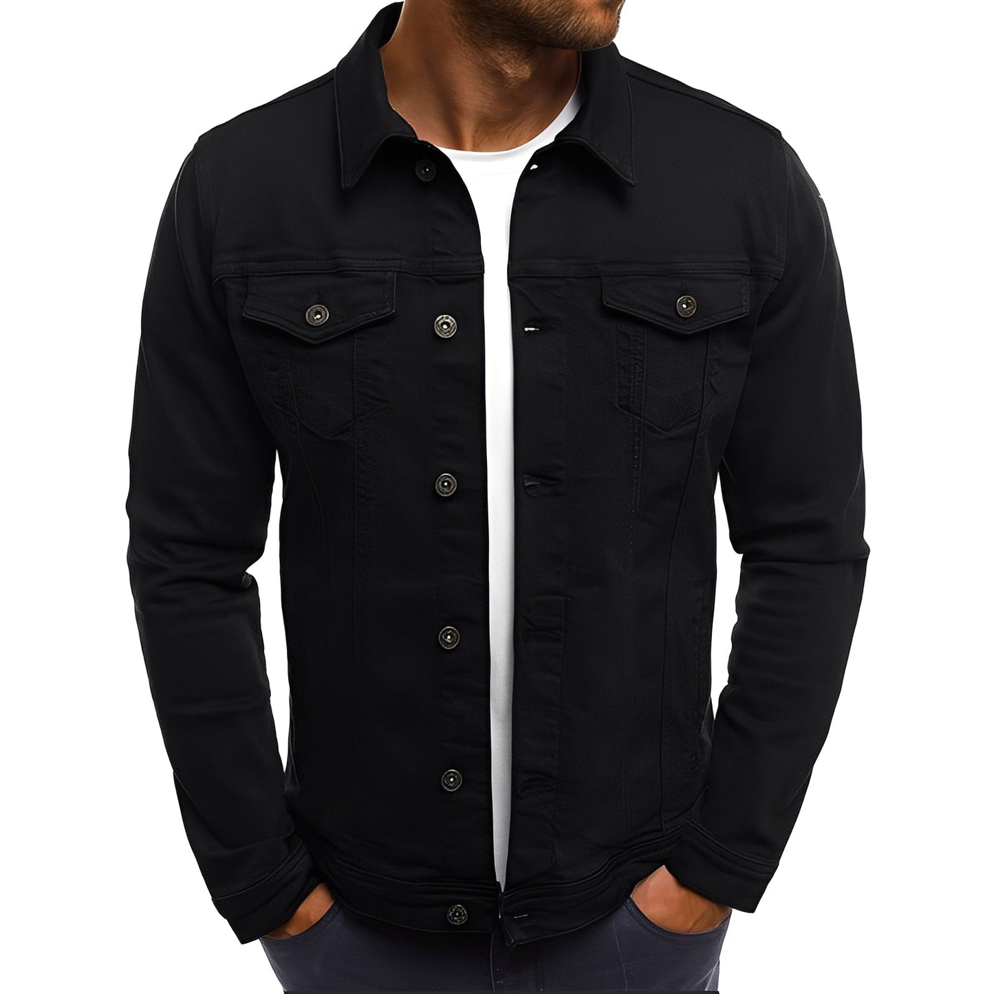 ModeGeist | Stylische Denimjacke mit Taschen für Männer
