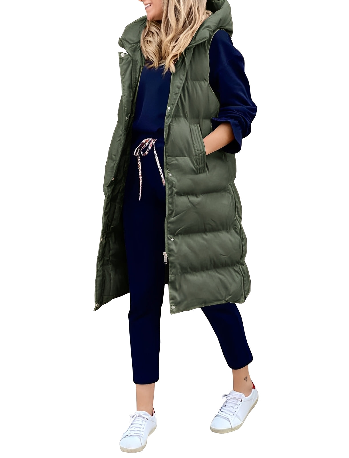ModeGeist | Stylischer, Ärmelloser, Langer Weste-Mantel für Damen