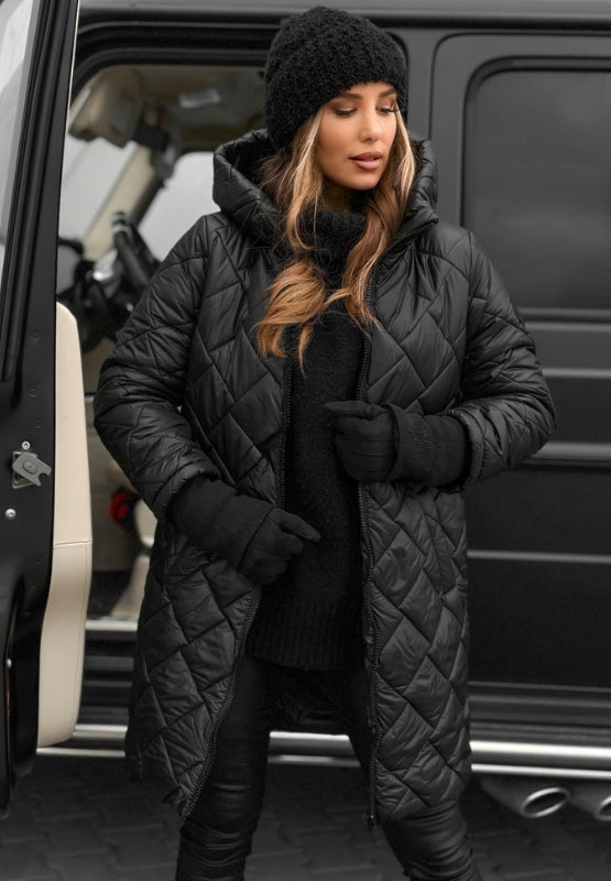 MODEGEIST Damen Steppmantel Isoliert Leicht Winterjacke Lang