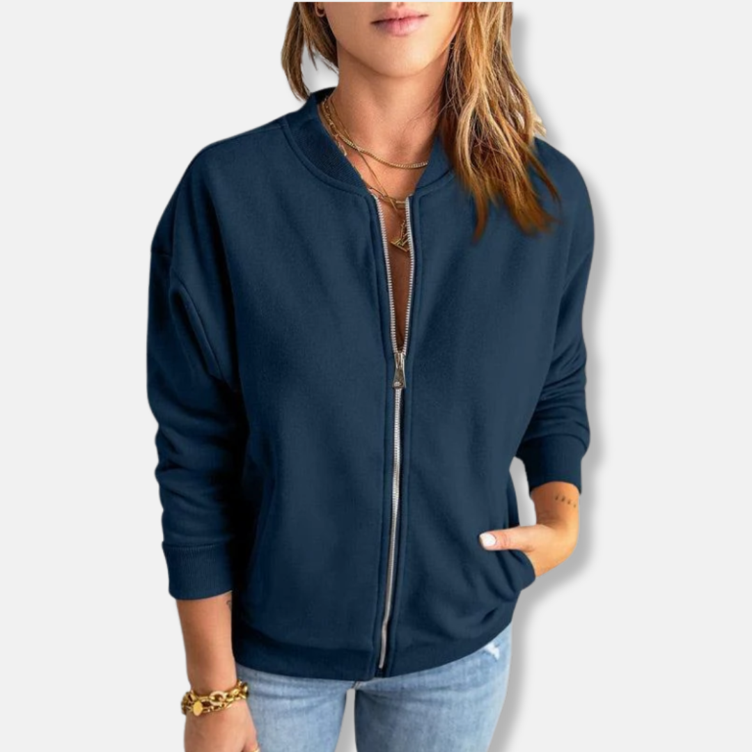 ModeGeist | Jacke - Leicht - Lässige Passform - Reißverschluss - Rippenbündchen - Lässiger Look
