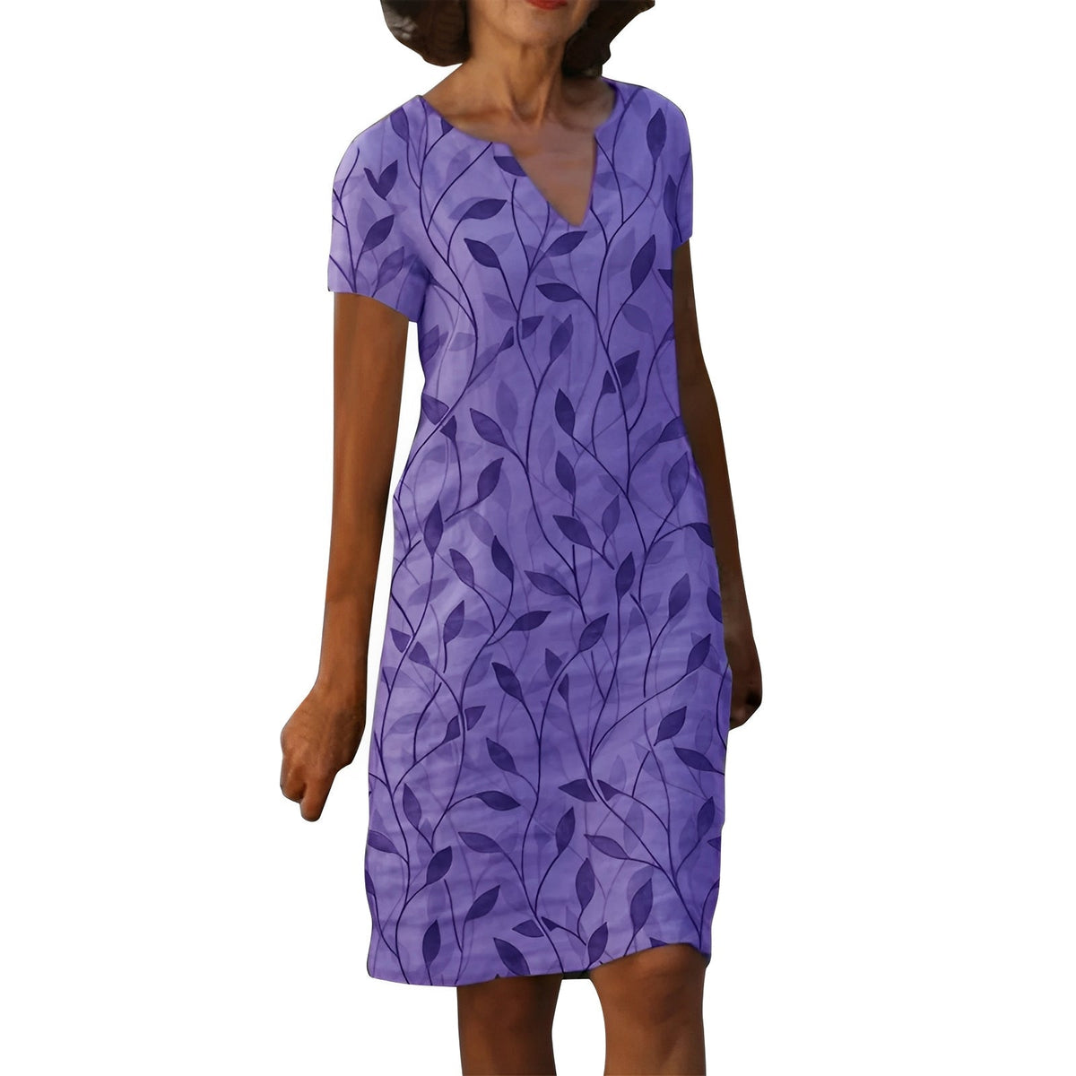 Damen-Midi-Kleid mit V-Ausschnitt, Modell Kendal
