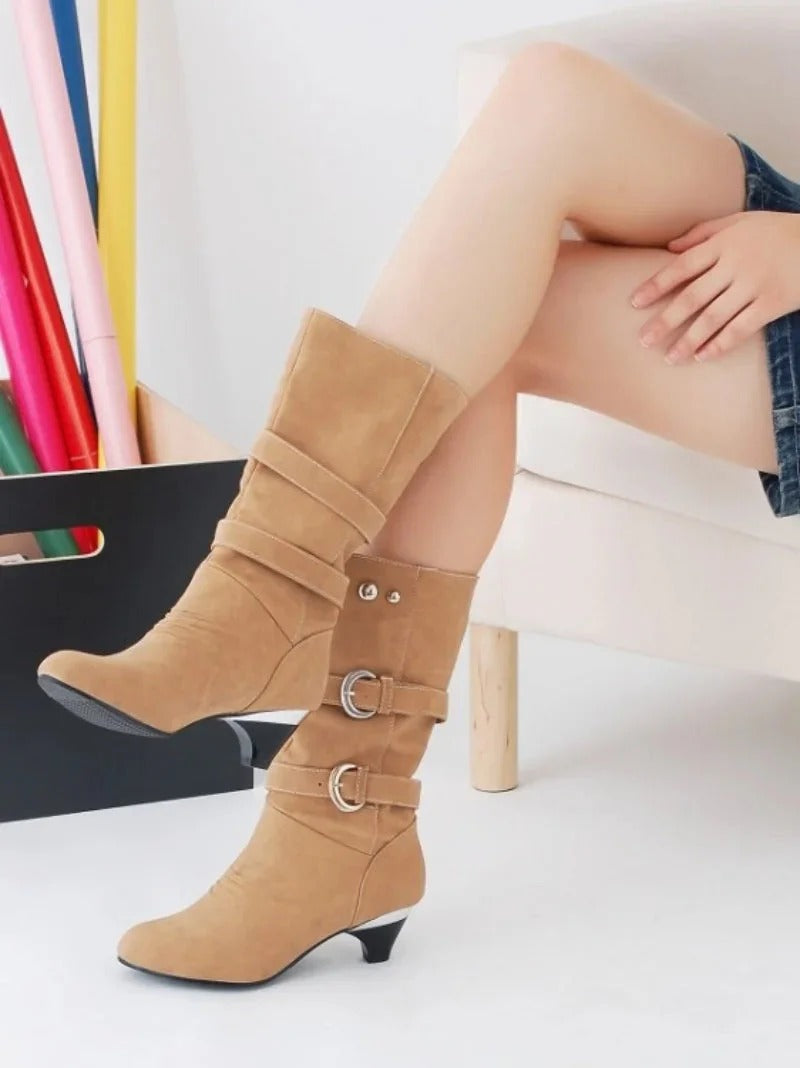 Mathilda Damen-Leder-High Heels im romantischen Stil