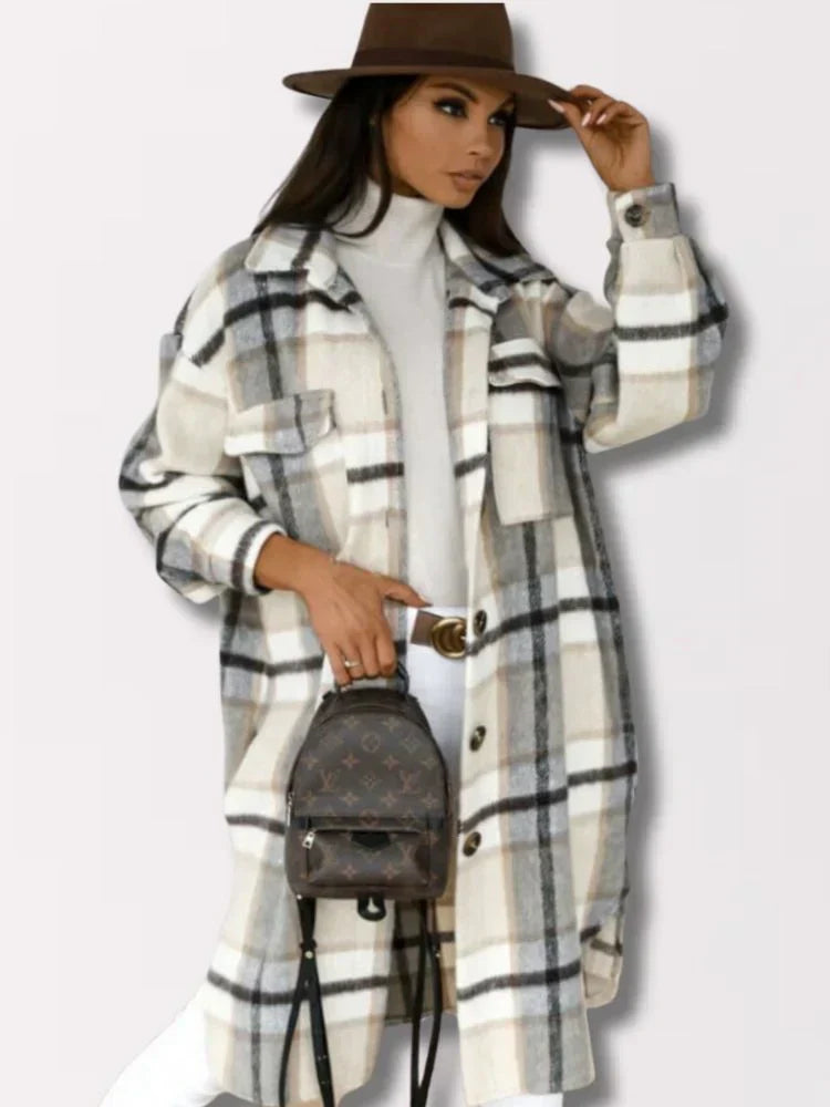 ModeGeist | Lange Karierte Jacke