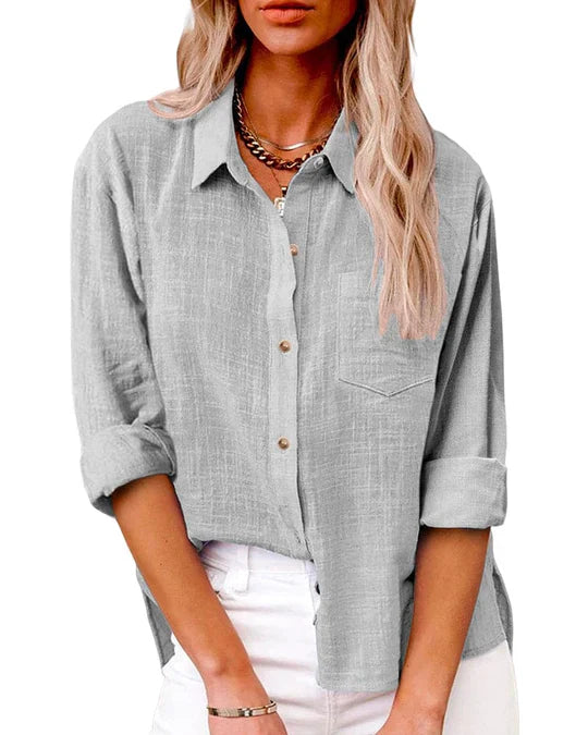 Langärmlige Bluse mit Taschen von Fudus