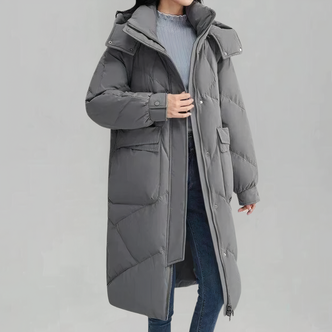 ModeGeist | Lange Daunenjacke für Damen Chic