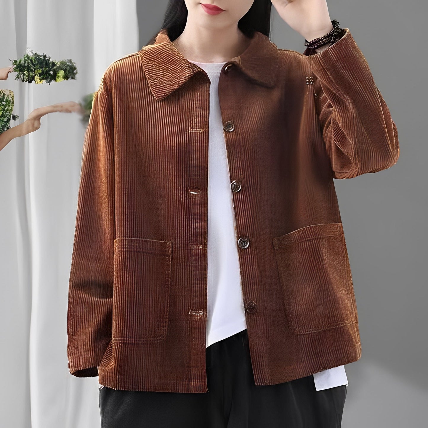 ModeGeist | Freizeitcordjacke mit Taschen für Frauen