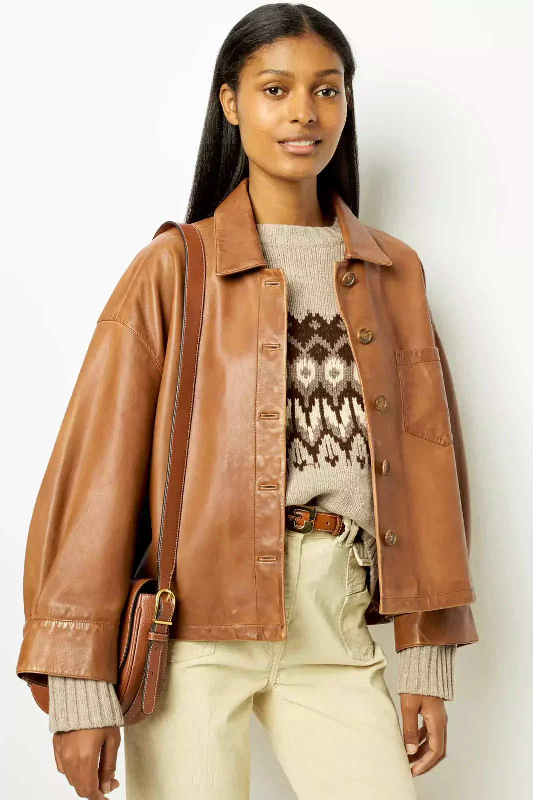 ModeGeist | Oversized Lederjacke Weich und Stilvoll Perfekt für Den Alltag