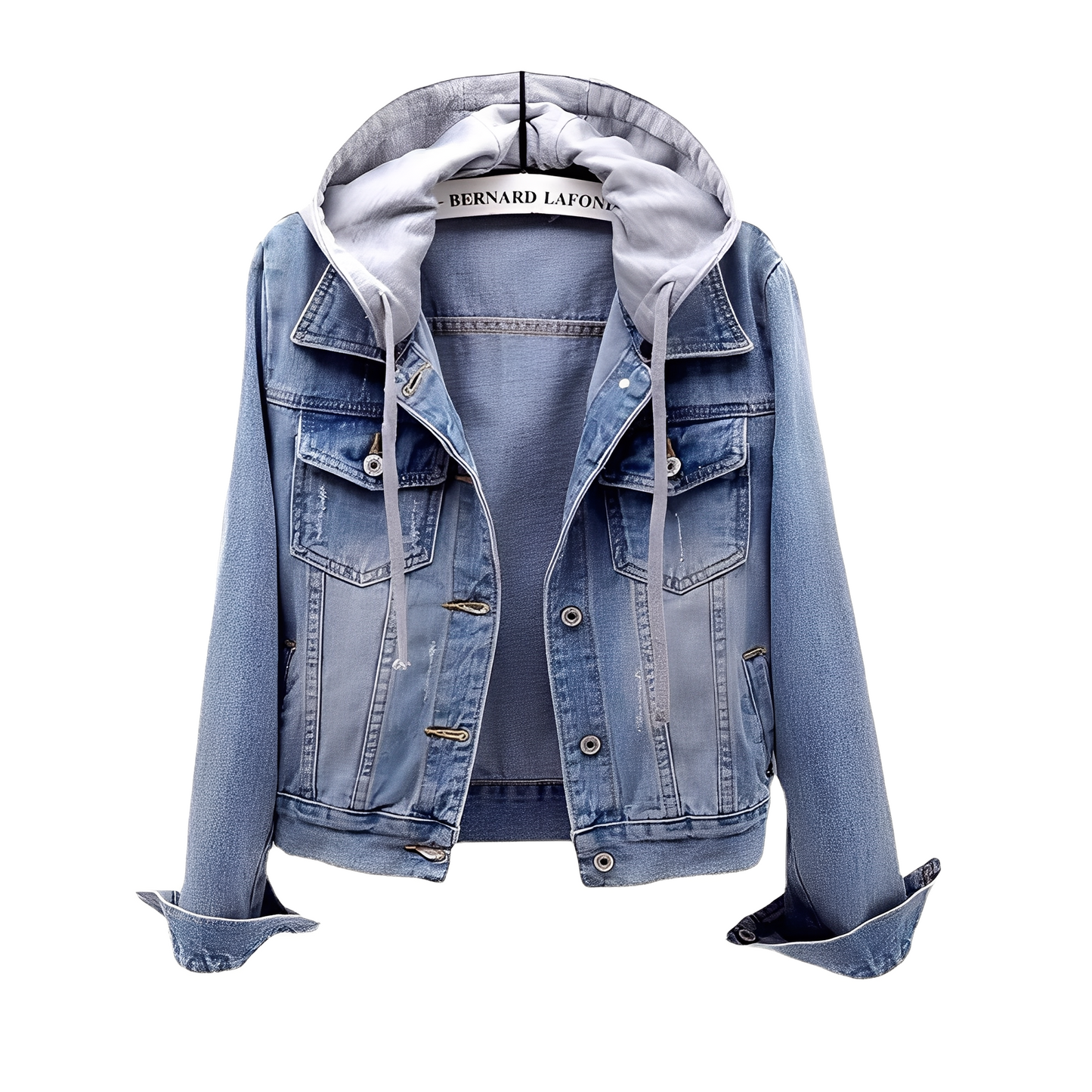 ModeGeist | Stilvolles Jeansjacke mit Kapuze für Frauen
