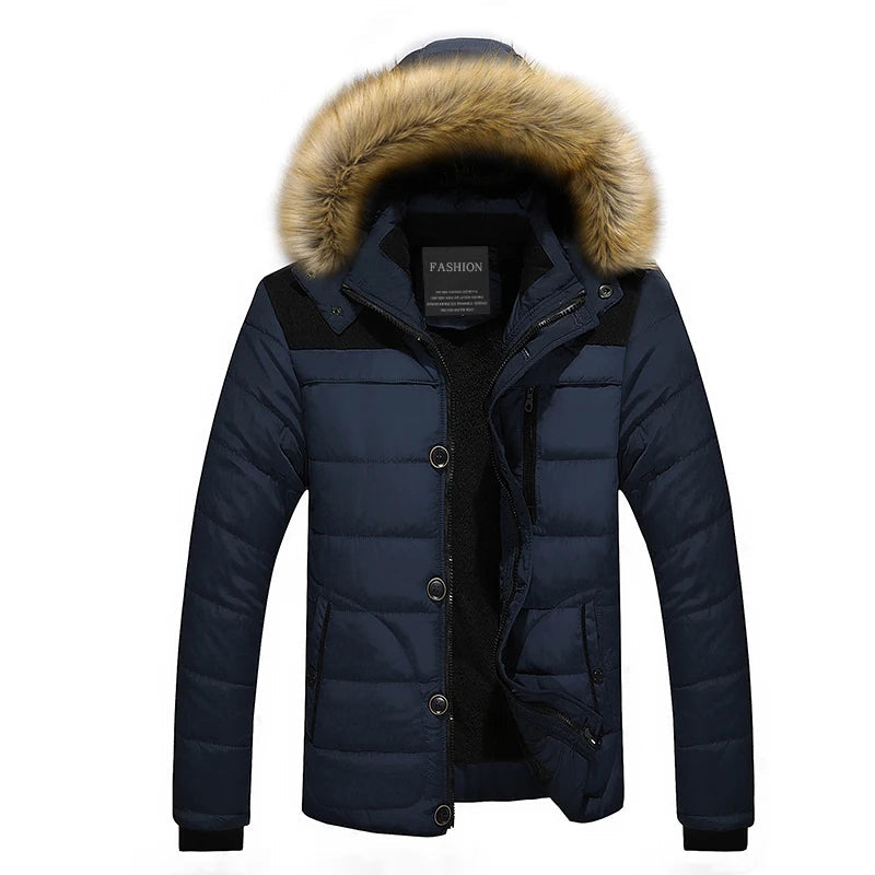 ModeGeist | Herren Daunenjacke mit Pelzkragen