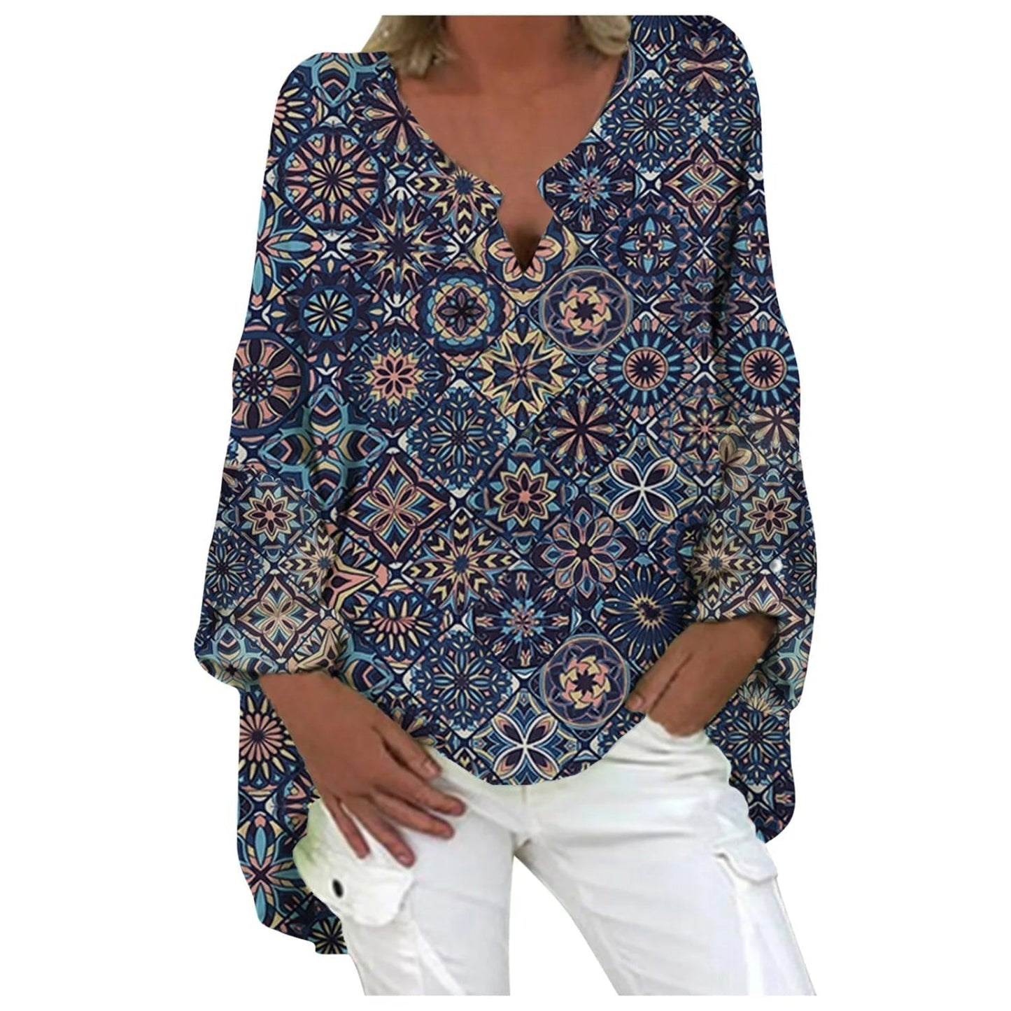 Rosa Bluse von Fudus mit elegantem Rundhalsausschnitt