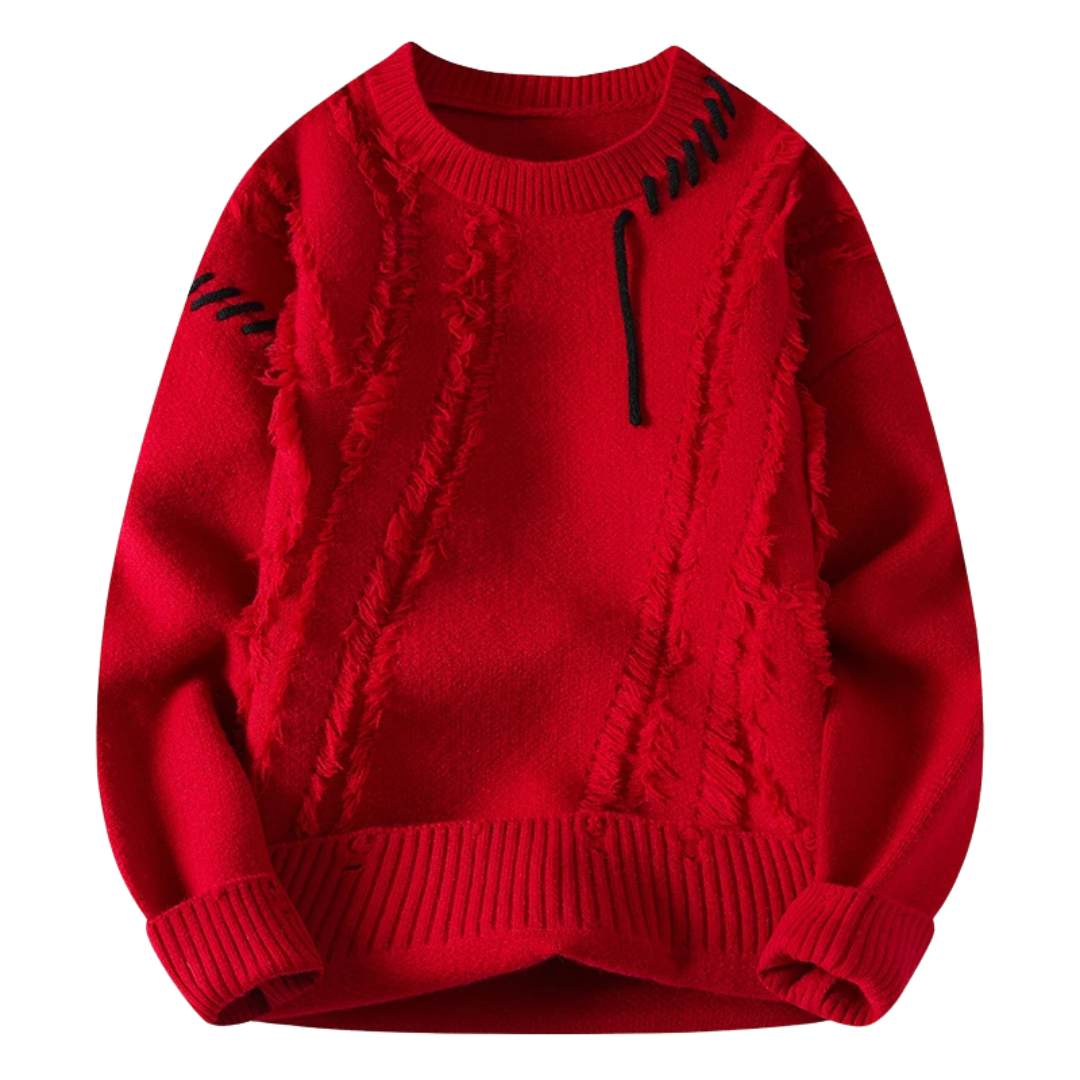 ModeGeist | Strickjacke mit Rohnähten Lässiger Schnitt Einzigartiger Streetwear-stil