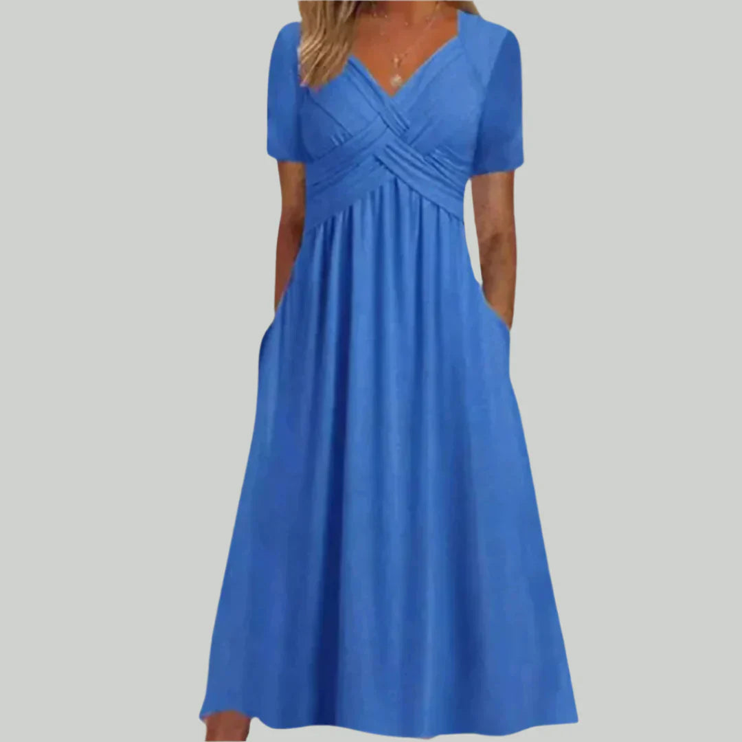 Mittellanges Kleid Viola mit Wickelausschnitt