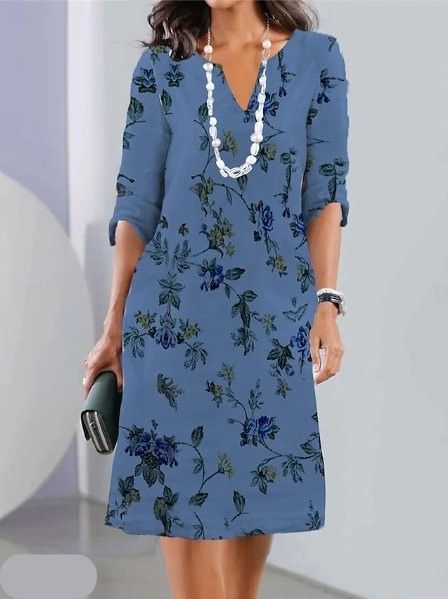 ALISA-Kleid: fließend, Blumenmuster