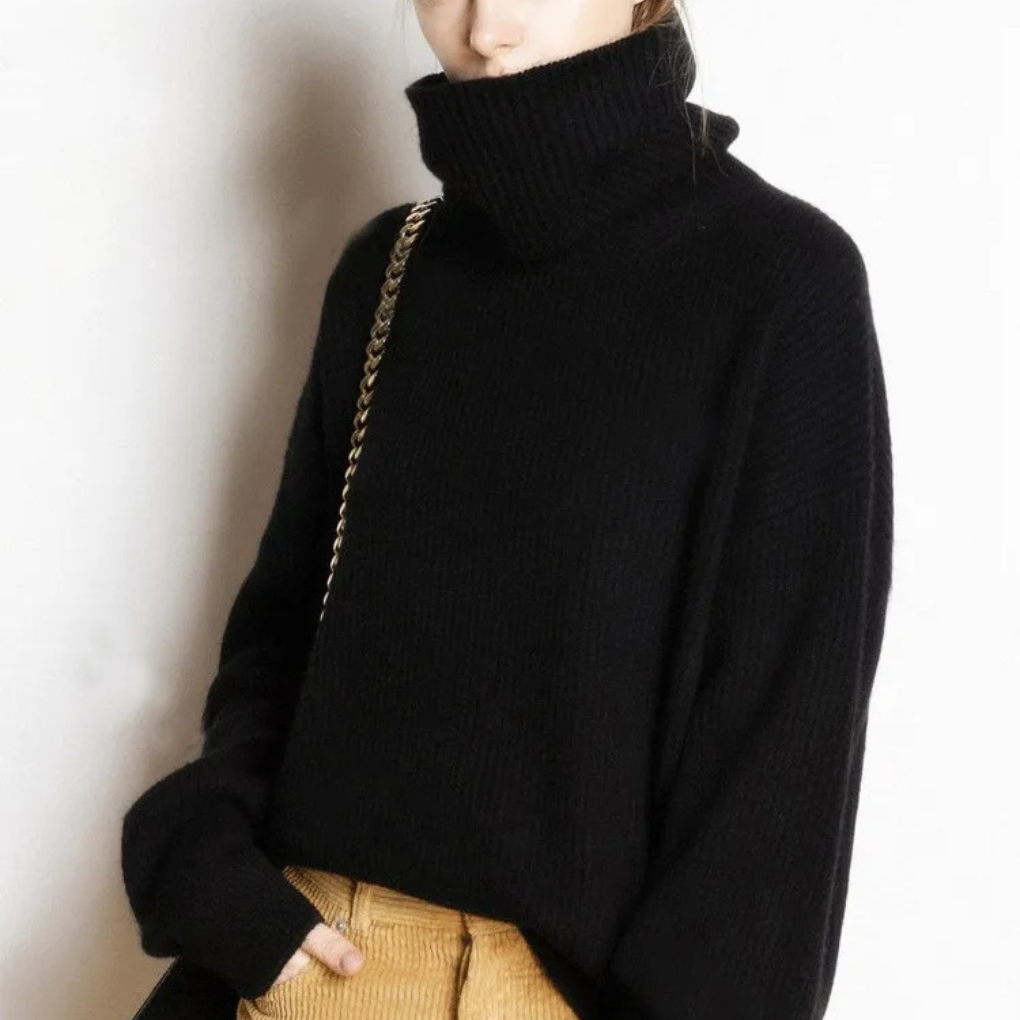 ModeGeist | Pullover - Damen Herbst Oversized Polokragen Pullover