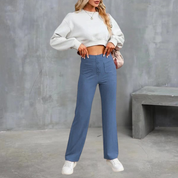 UNNA - Bequeme Hose mit hohem Bund und elastischem Bund