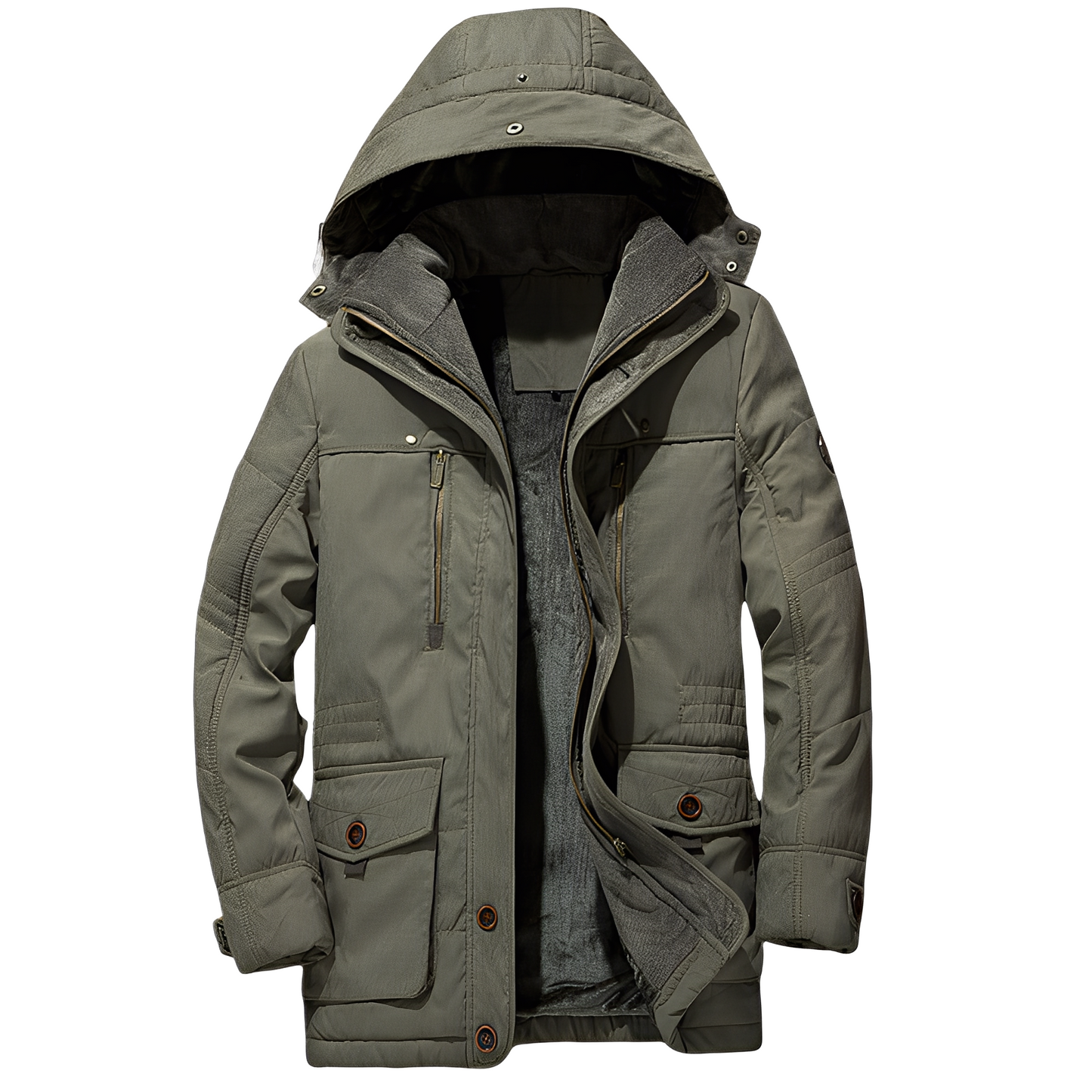 ModeGeist | Warme, Dicke Jacke mit Kapuze für Männer
