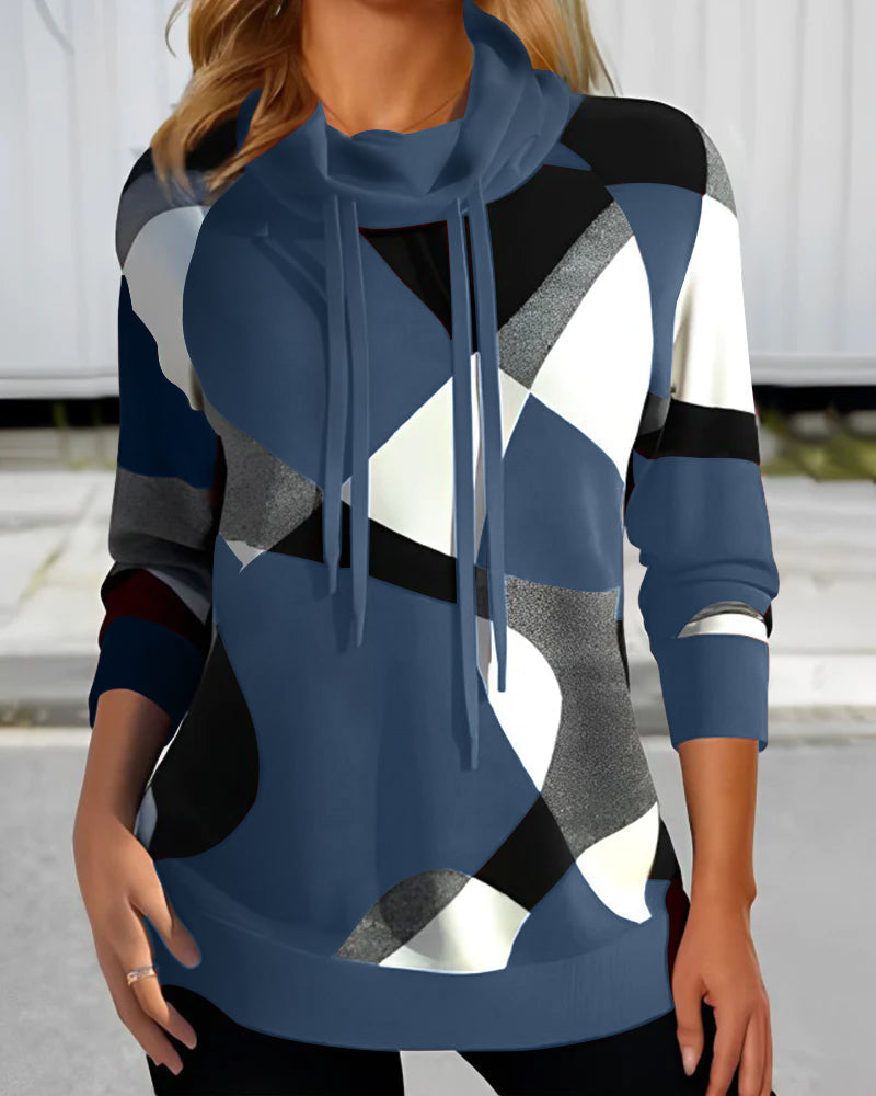 Farbblock-Sweatshirt mit Kapuze von Fudus