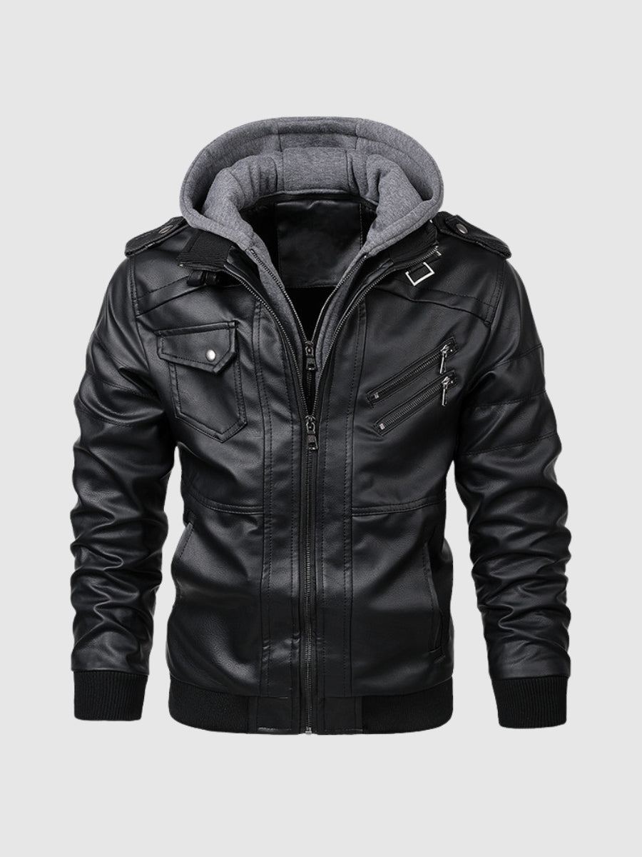 ModeGeist | Herren Lederjacke Kunstleder Modern und Bequem