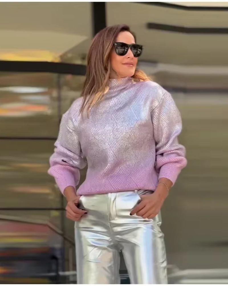 ModeGeist | Funkelnder Gradient Strickpullover