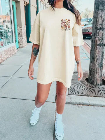 Lexa Rundhals-T-Shirt-Kleid