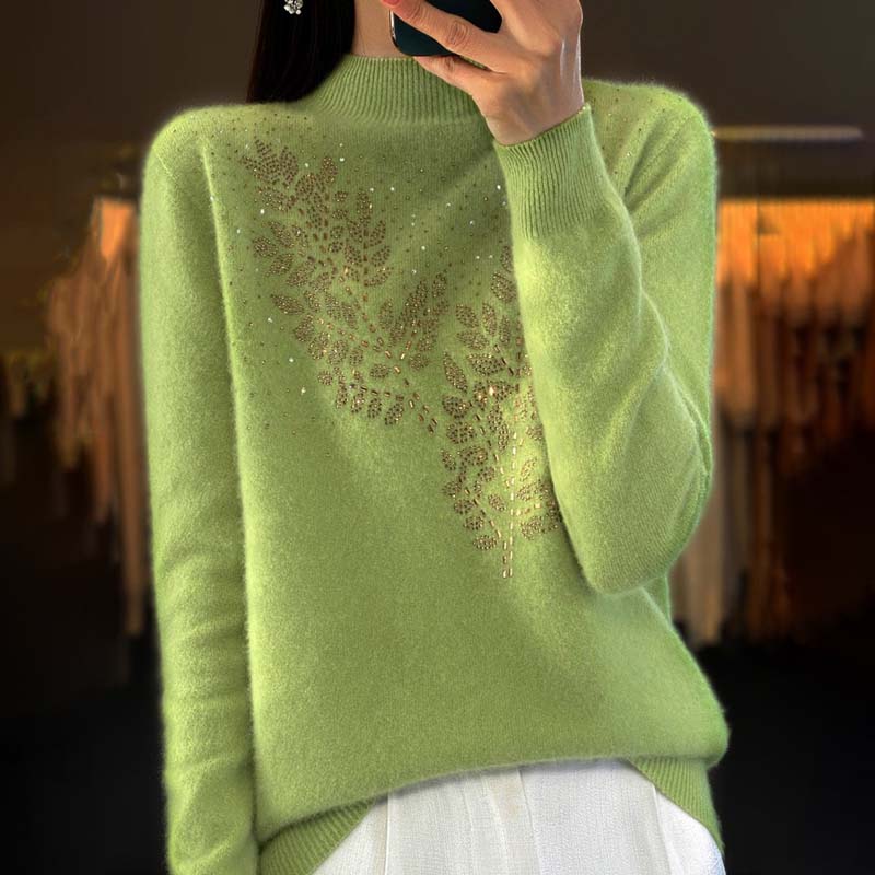 ModeGeist | Strickpullover Mit Zartem Blättermuster