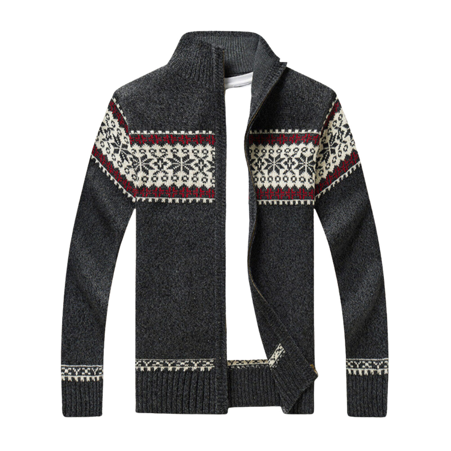 Männerpullover mit nordischem Schneeflockenmuster