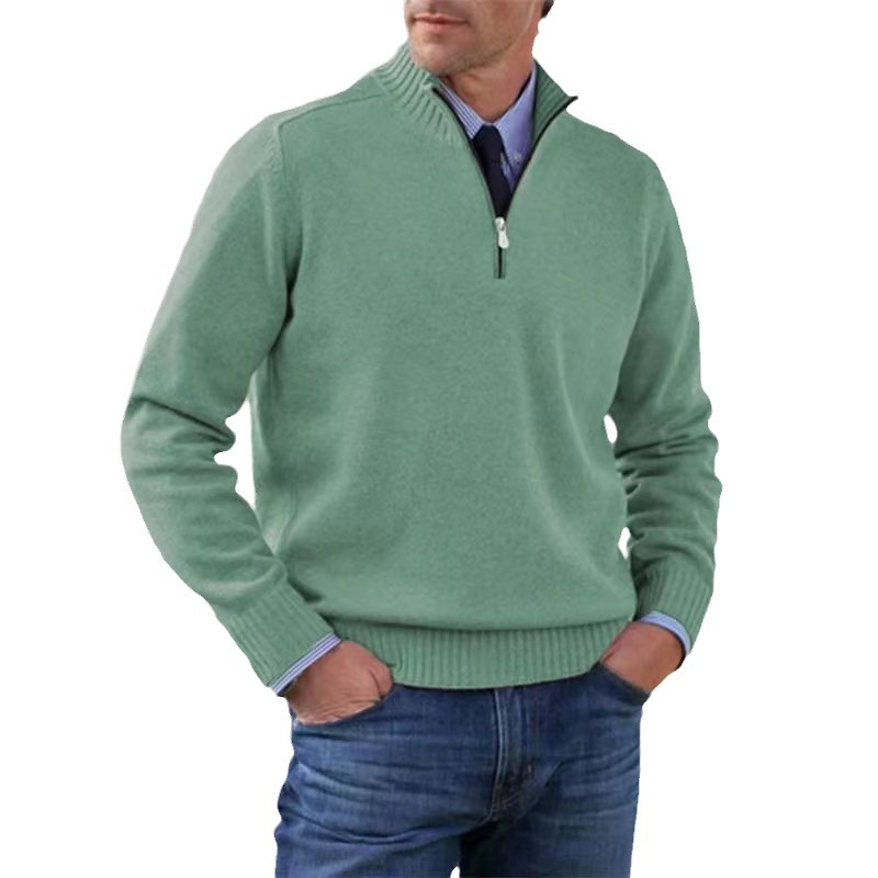 ModeGeist | Herrenpullover Mit Halbem Reißverschluss