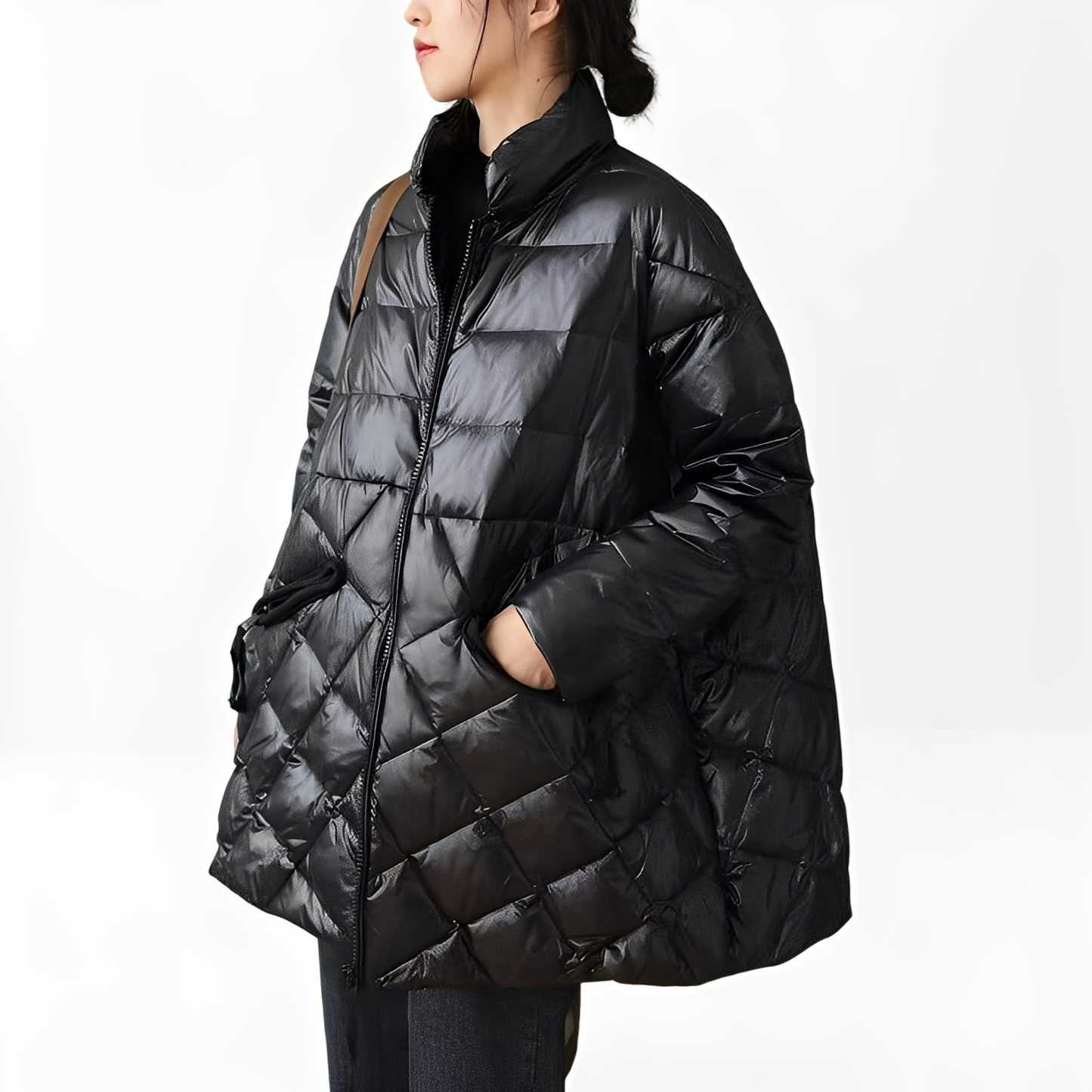 ModeGeist | Warme Daunenjacke mit Reißverschlusstaschen für Damen