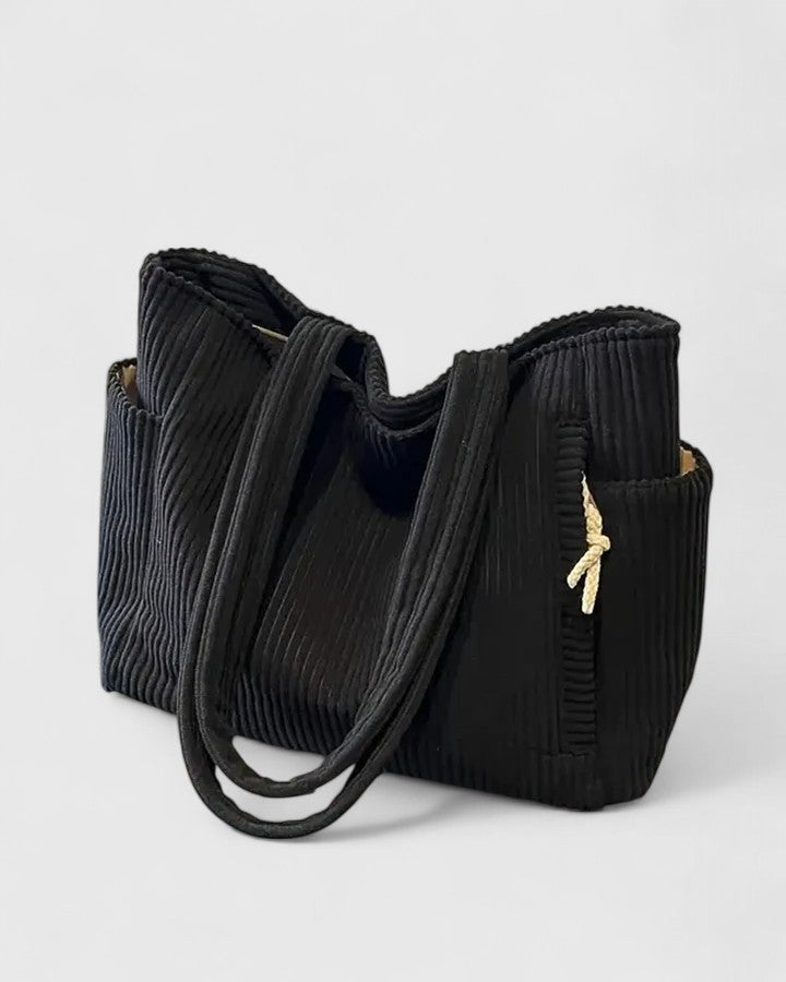 MODEGEIST Damen Handtasche geriffelt strukturiert geräumig
