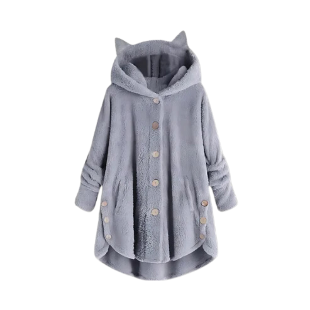 Fudus Damen Kapuzenpullover mit Katzenohren: Spielerisches Design und weicher Stoff