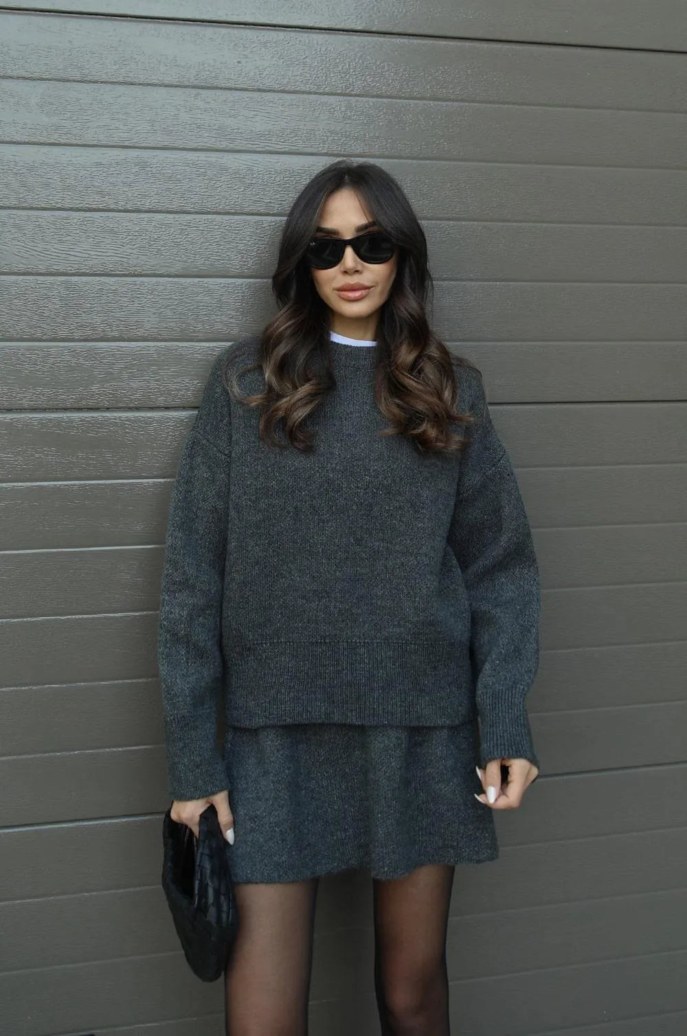 ANNETT Strickpullover und Rock im Set