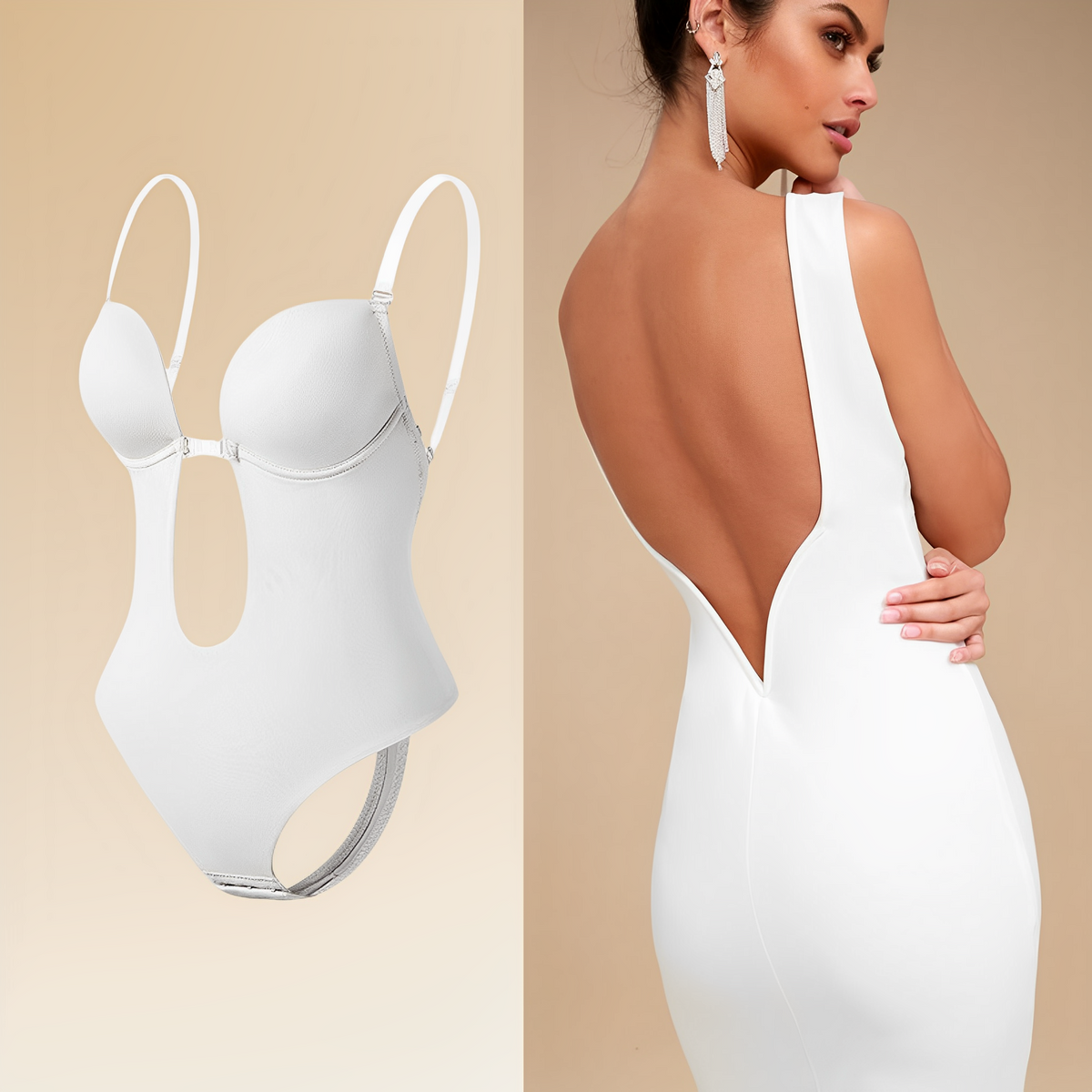 Amely Damen Body-BH ohne Rücken