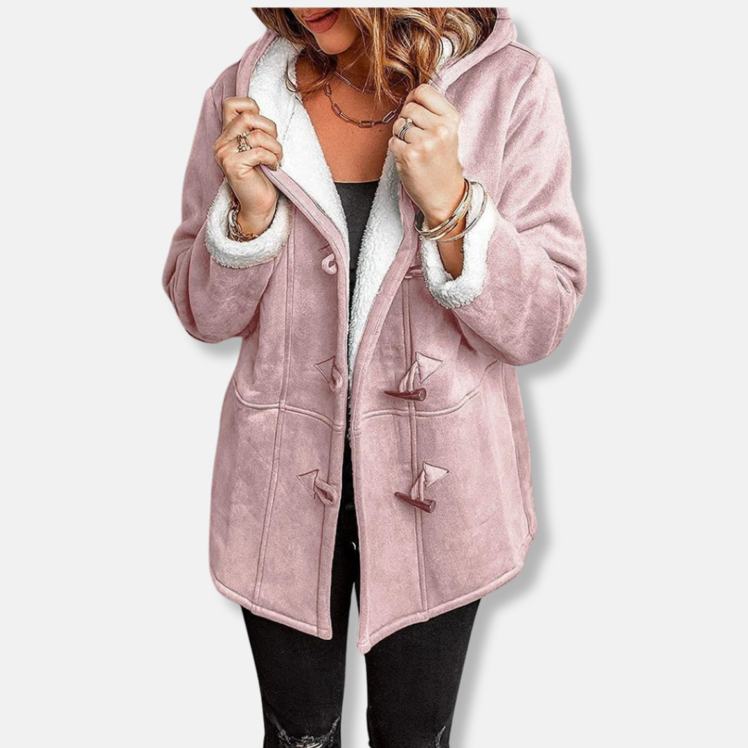 ModeGeist | Fleecejacke - Relaxed Fit - Kapuze - Plüschfutter - Mittellang - Toggle-Verschluss