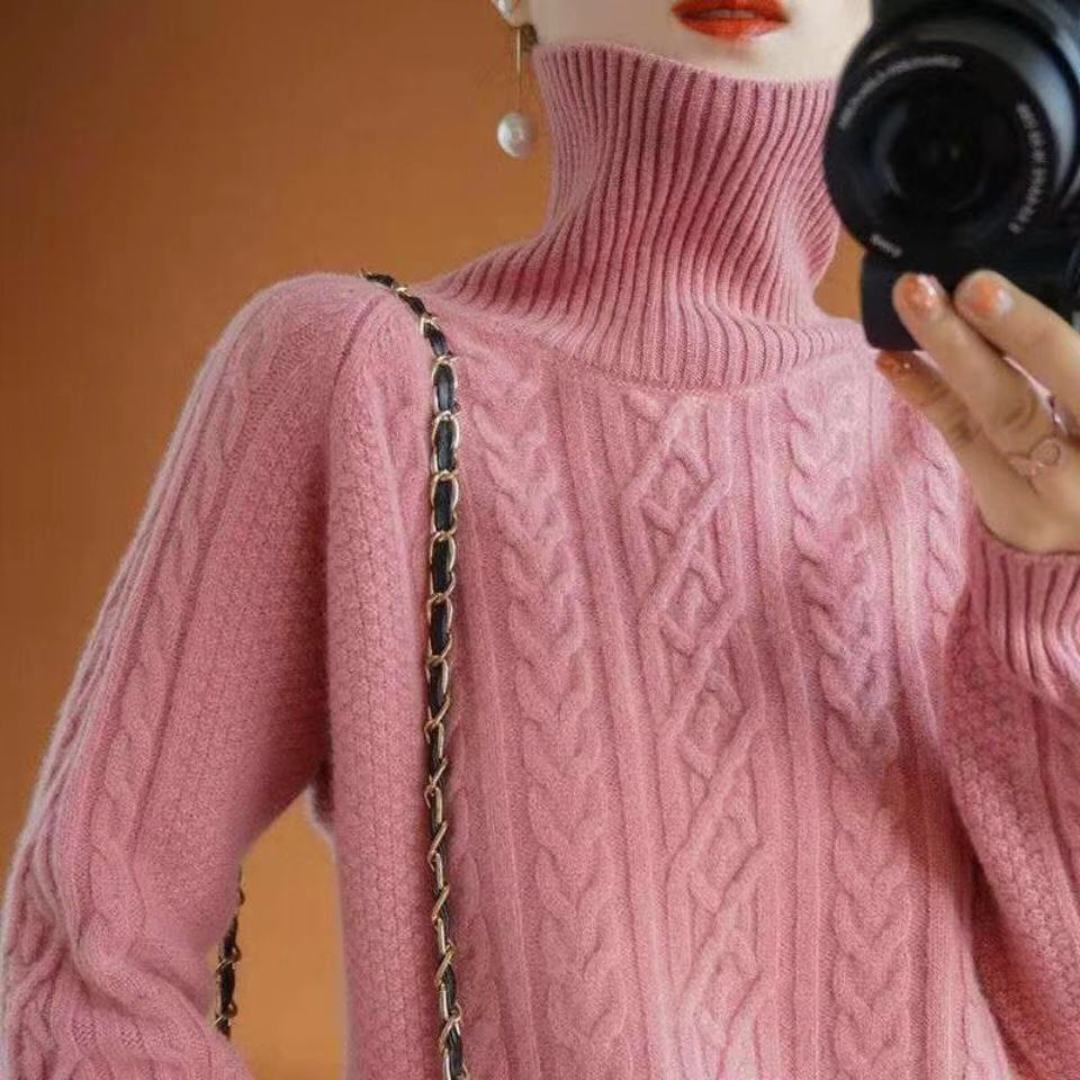 ModeGeist | Pullover aus Strick für Frauen mit warmem Rollkragen