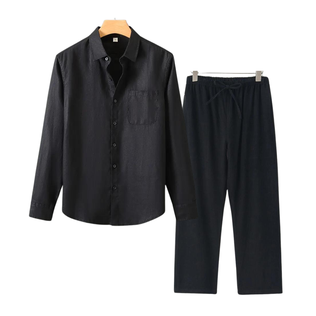 Klassisches und stilvolles Herren-Leinen-Set im Old-Money-Stil