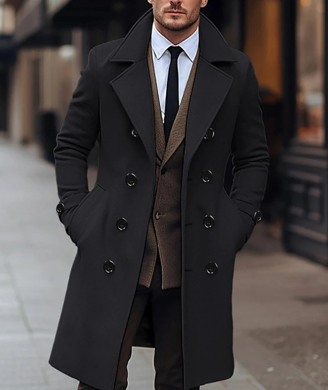 ModeGeist | Eleganter Männer-Doppelreiher-Mantel