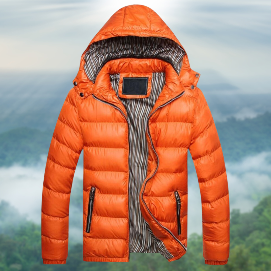 Herren Winterjacke mit Kapuze und Taschen