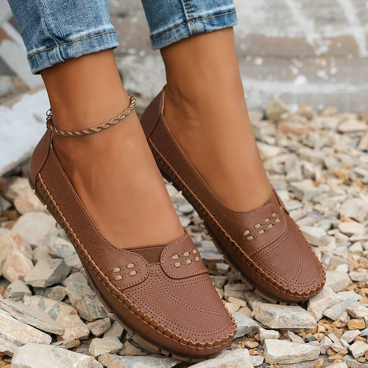 MODEGEIST Damen Ballerinas Stützfunktion Bequem Rutschfest Alltag